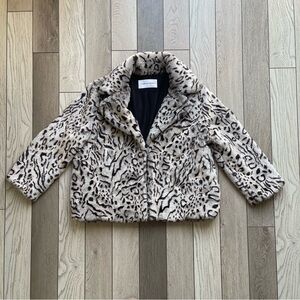 Cupcakes & Cashmere Animal Print Faux Fur Coat